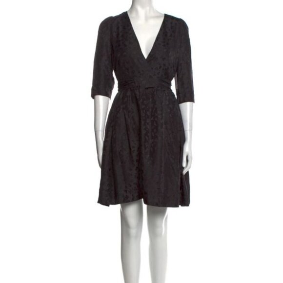 See By Chloe Black Silk Sash-Tie Printed Dress - Picture 1 of 3